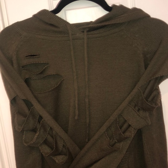 LF Distressed Sweater with hoodie - Picture 2 of 4